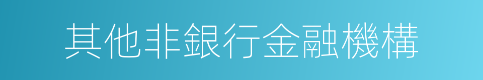 其他非銀行金融機構的同義詞