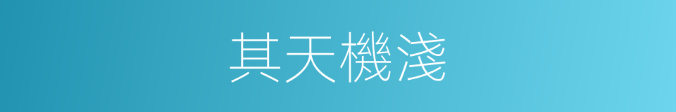 其天機淺的同義詞