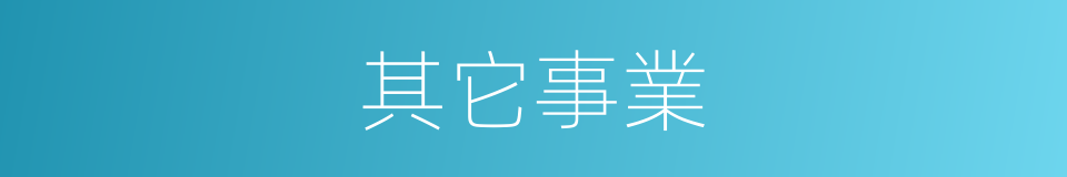 其它事業的同義詞