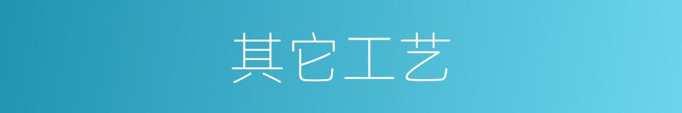 其它工艺的同义词