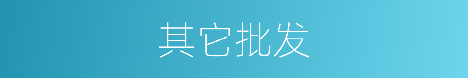 其它批发的同义词