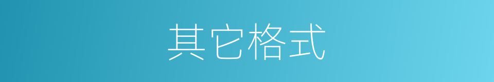 其它格式的同义词