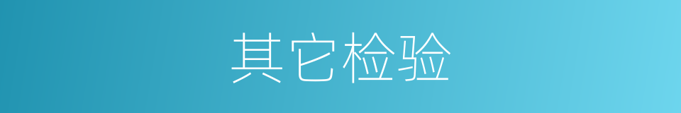 其它检验的同义词