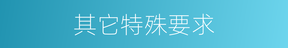 其它特殊要求的同义词