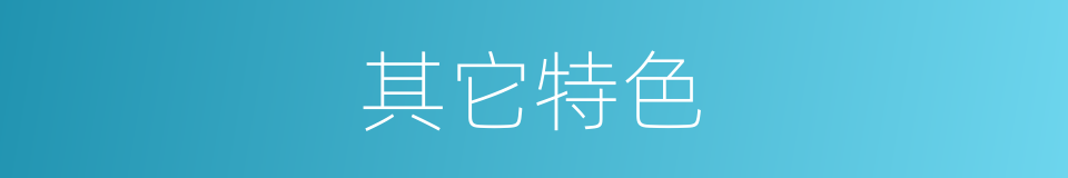 其它特色的同义词