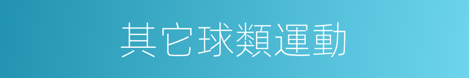 其它球類運動的同義詞