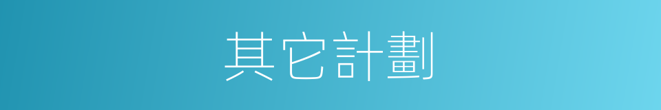 其它計劃的同義詞