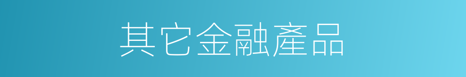 其它金融產品的同義詞