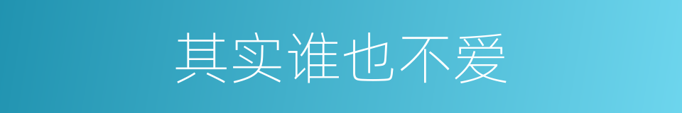 其实谁也不爱的同义词