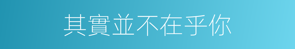 其實並不在乎你的同義詞