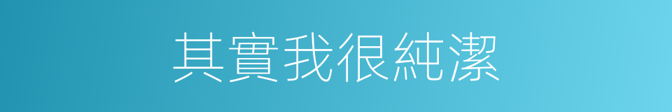 其實我很純潔的同義詞