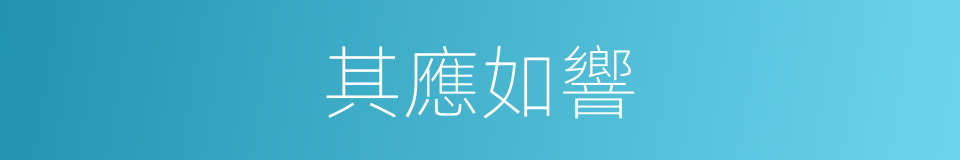 其應如響的意思
