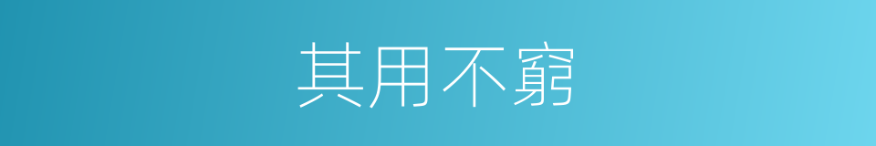 其用不窮的同義詞