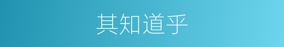 其知道乎的同义词