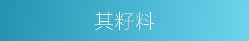 其籽料的同义词