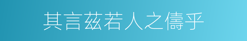 其言茲若人之儔乎的同義詞
