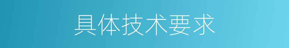 具体技术要求的同义词