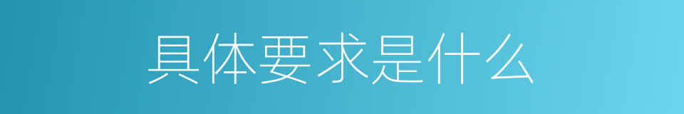 具体要求是什么的同义词