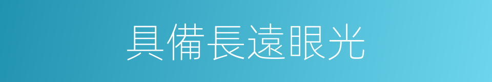 具備長遠眼光的同義詞