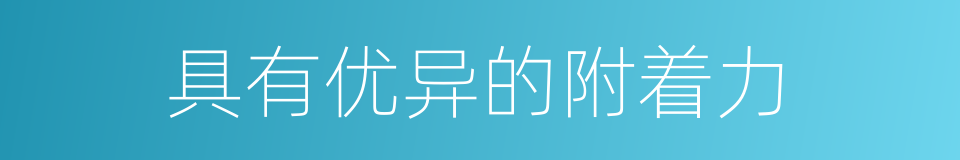 具有优异的附着力的同义词