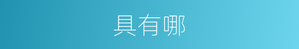 具有哪的意思