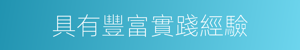具有豐富實踐經驗的同義詞