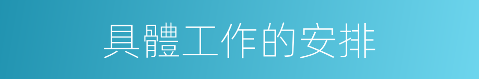具體工作的安排的同義詞