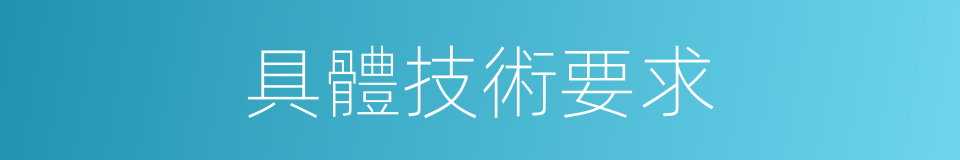 具體技術要求的同義詞