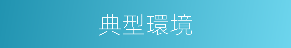 典型環境的意思