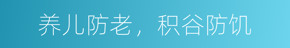 养儿防老，积谷防饥的同义词