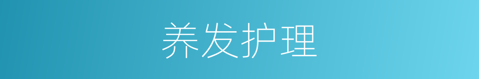 养发护理的同义词