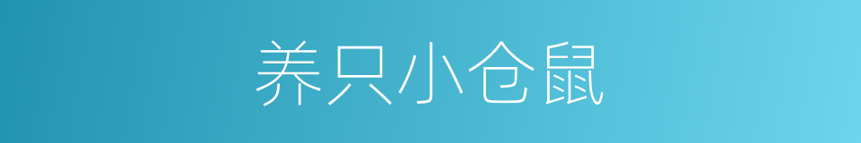养只小仓鼠的同义词