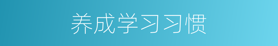 养成学习习惯的同义词