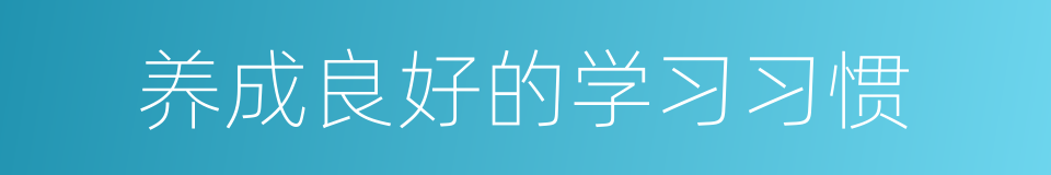 养成良好的学习习惯的同义词