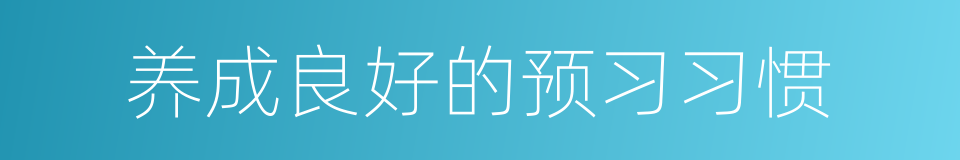 养成良好的预习习惯的同义词