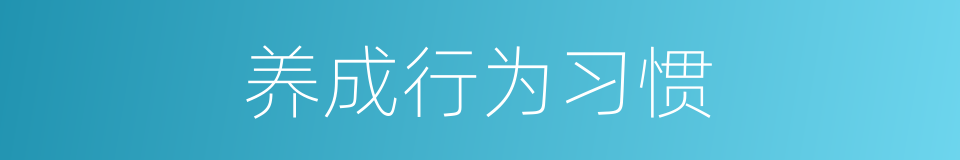 养成行为习惯的同义词