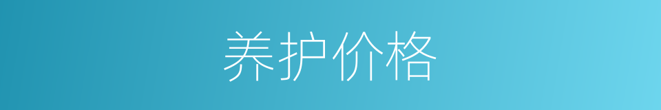 养护价格的同义词