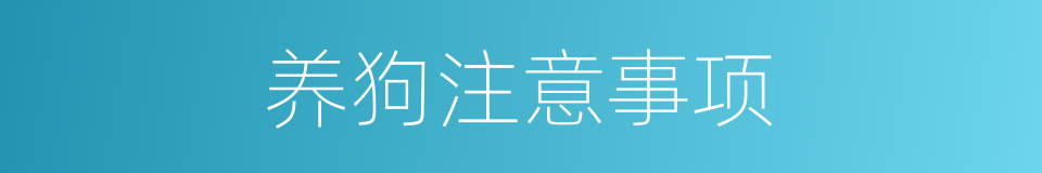 养狗注意事项的同义词