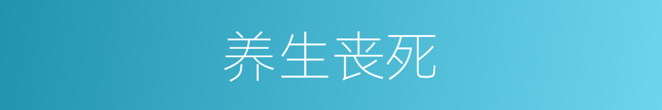 养生丧死的意思