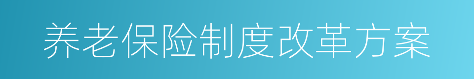 养老保险制度改革方案的同义词
