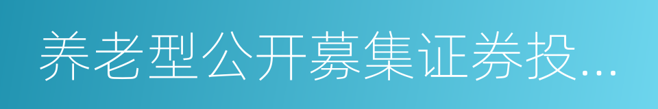 养老型公开募集证券投资基金指引的同义词