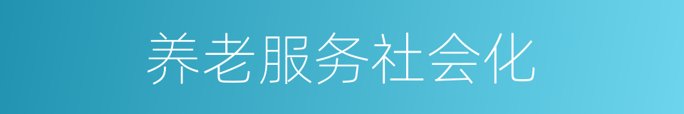 养老服务社会化的同义词