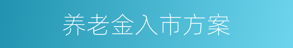 养老金入市方案的同义词