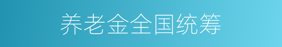 养老金全国统筹的同义词