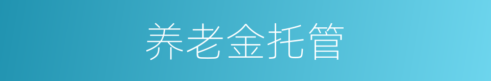 养老金托管的同义词