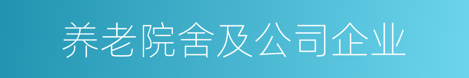 养老院舍及公司企业的同义词