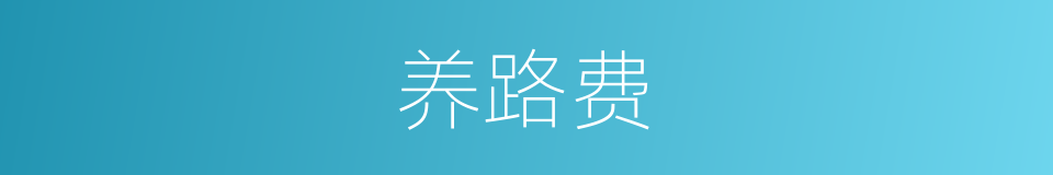 养路费的同义词