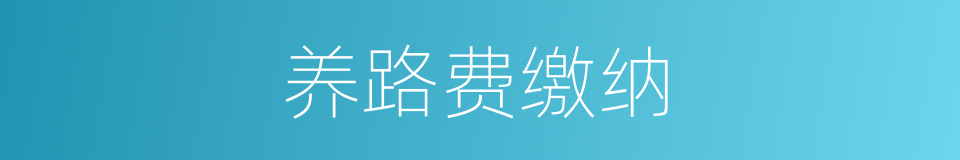 养路费缴纳的同义词