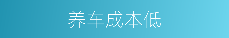 养车成本低的同义词