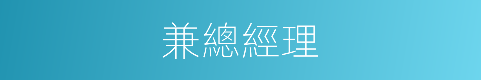 兼總經理的同義詞